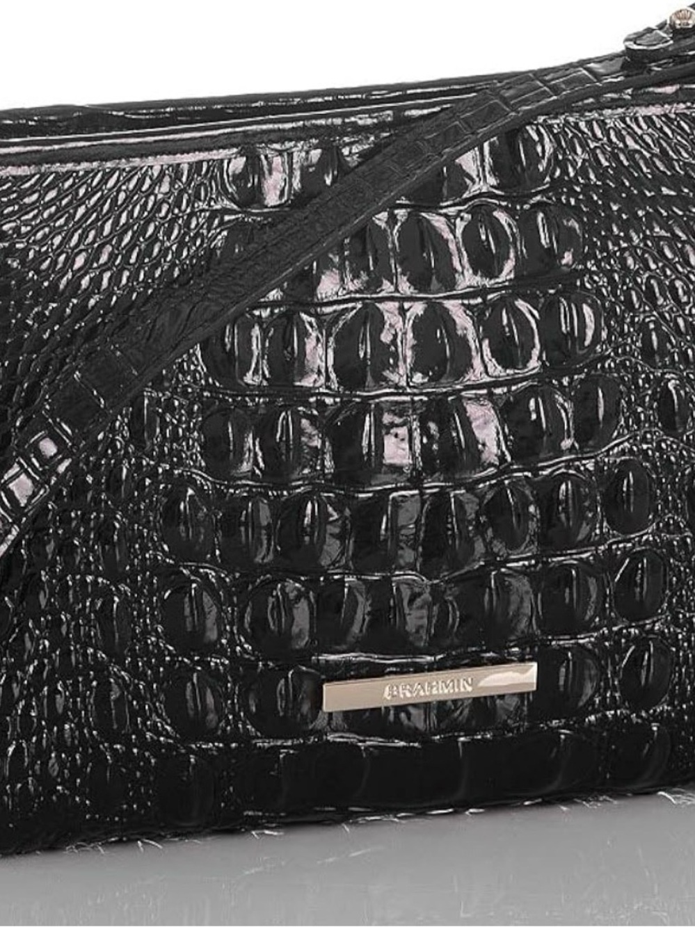 NWT BRAHMIN Small Melbourne Lorelei, Small Croc Shoulder Bag with Gold Hardware - Picture 7 of 11